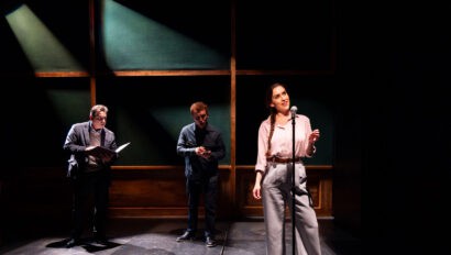 Image of actors performing in "This Much I Know" by Jonathan Spector