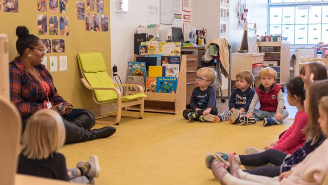 Image of preschool classroom morning meeting