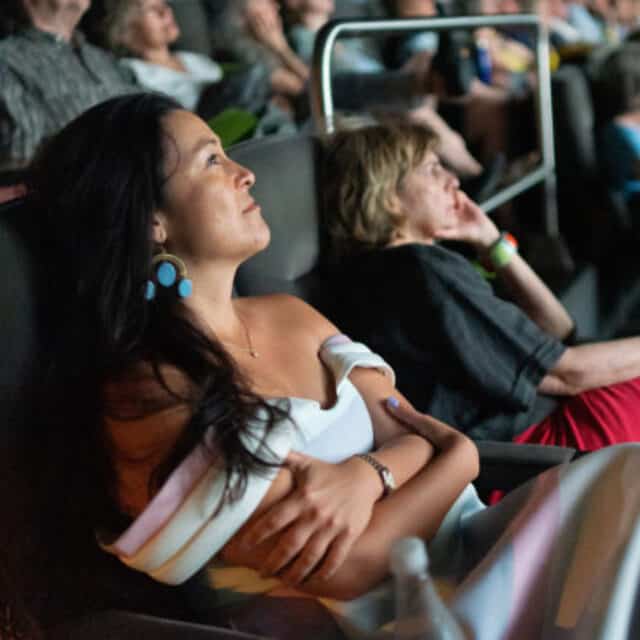 audience watching film.