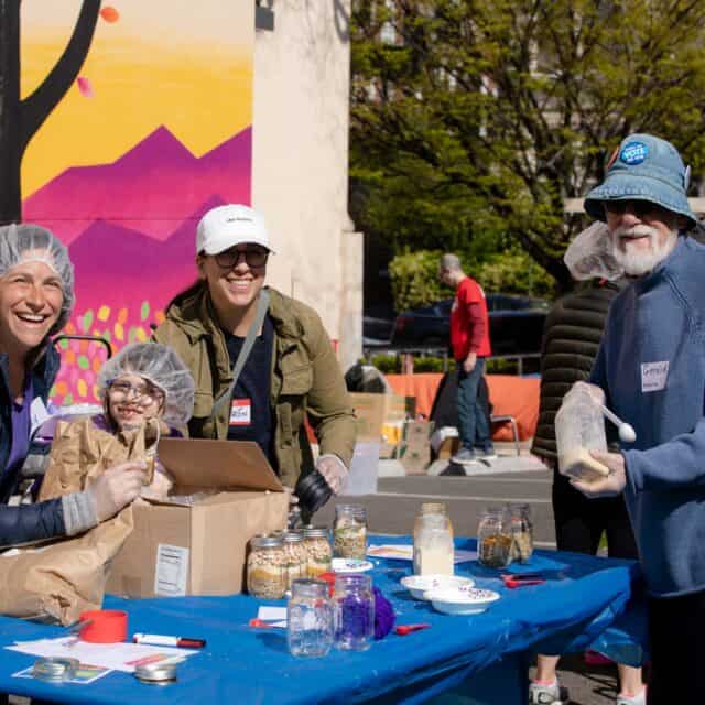 edcjcc volunteering group outside.