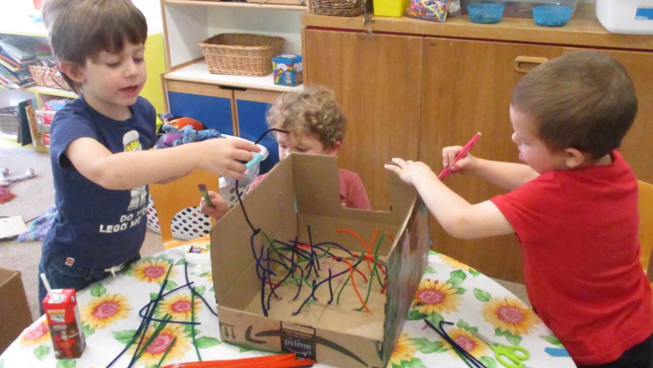 Children doing activity in classroom