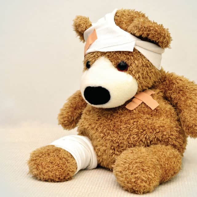 Teddy Bear with first aid bandages