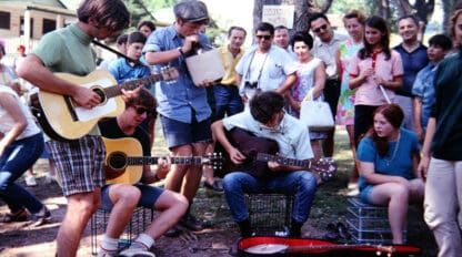 Summer Camp group playing music outside