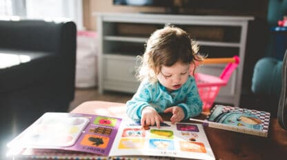 child reading a book