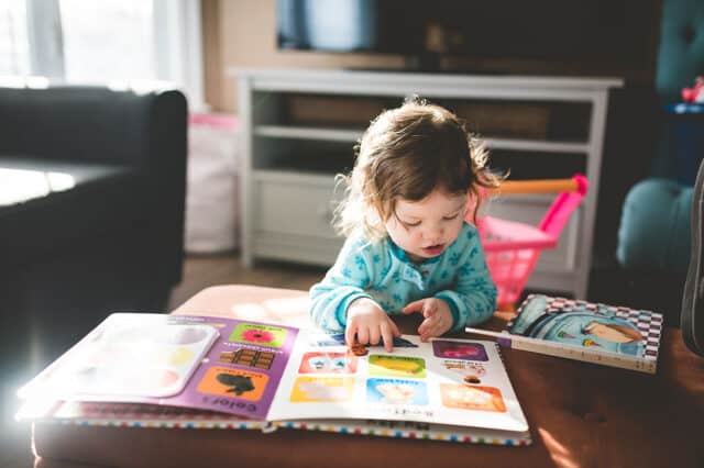 child reading a book